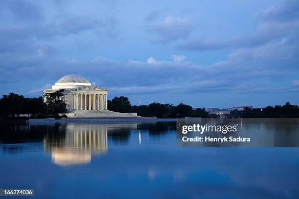 usa, columbia, washington dc, thomas jefferson memorial at dusk - jefferson memorial stock pictures, royalty-free photos & images