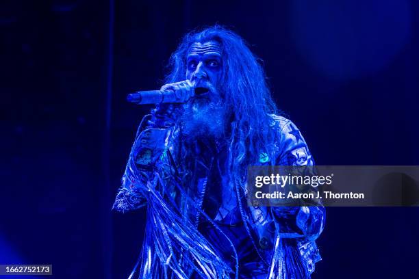Rob Zombie performs onstage at Pine Knob Music Theatre on September 05, 2023 in Clarkston, Michigan.