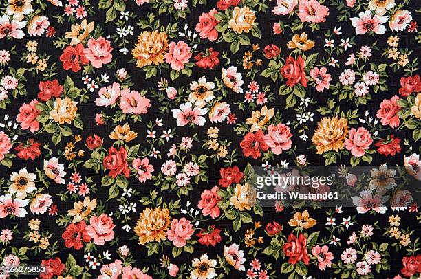floral wallpaper, full frame - carta da parati foto e immagini stock