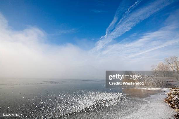 germany, bavaria, murnau, lake in winter - murnau stock pictures, royalty-free photos & images