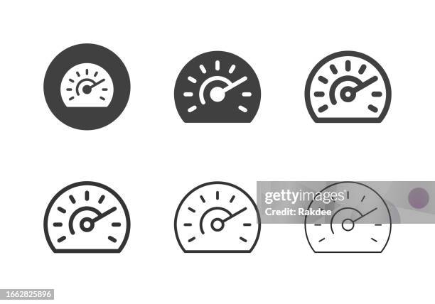 speedometer icons - multi series - metric system stock illustrations