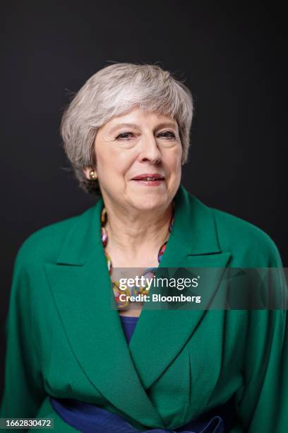 Theresa May, former UK prime minister, following a Bloomberg Television interview in London, UK, on Wednesday, Sept. 13, 2023. May said the Capitol...