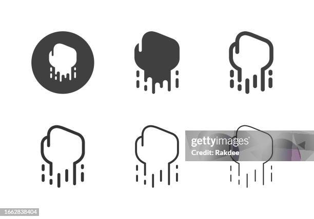 punch icons - multi series - strike protest action stock illustrations