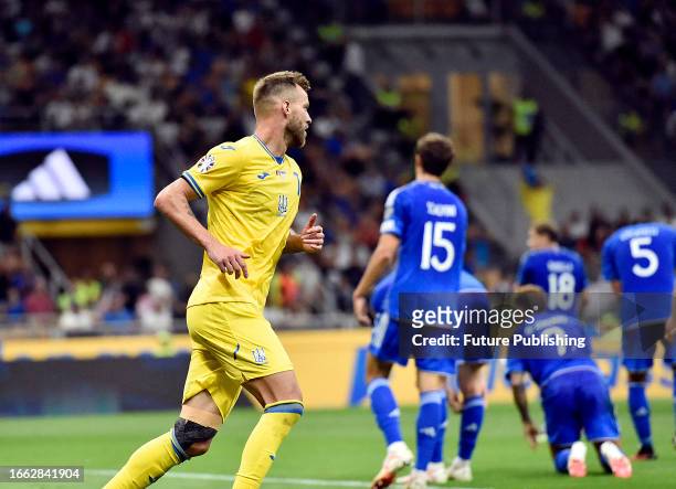 Midfielder Andriy Yarmolenko of Ukraine is pictured during the UEFA EURO 2024 Qualifying Round Matchday 6 Group C game against Italy at the San Siro...