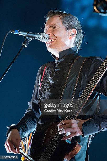 Musician Jonsi Birgisson of Sigur Ros performs in concert at the Cedar Park Center on April 10, 2013 in Cedar Park, Texas.