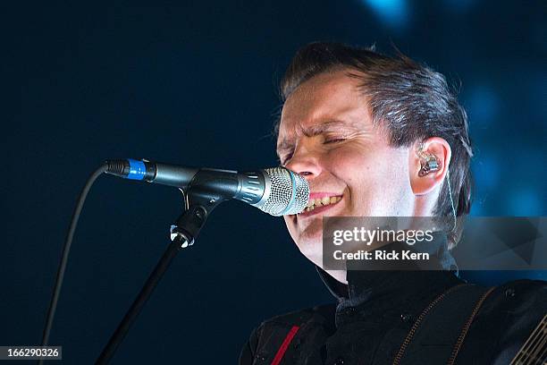 Musician Jonsi Birgisson of Sigur Ros performs in concert at the Cedar Park Center on April 10, 2013 in Cedar Park, Texas.