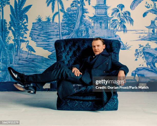 Actor Simon Pegg is photographed for Paris Match in London on May 11, 2023.
