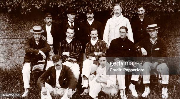Essex County cricket team, circa May 1904. Back row : Thomas Russell, J Armour, Herbert Carpenter, Edward Sewell, Claude Buckenham. Front row: Peter...