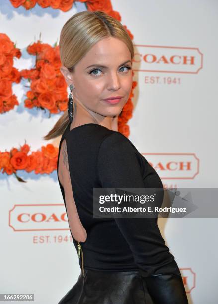 Actress Mena Suvari attends the 3rd Annual Coach Evening to benefit Children's Defense Fund at Bad Robot on April 10, 2013 in Santa Monica,...