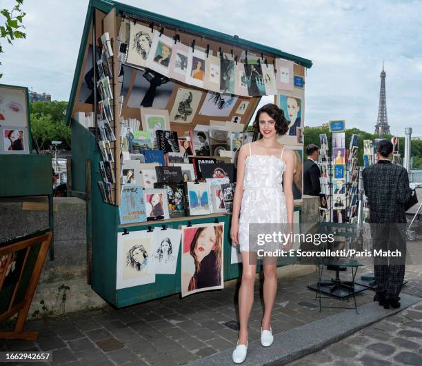 Actor Margaret Qualley is photographed for Paris Match during the Fall/Winter 2023-2024 Haute Couture Fashion Week on July 3, 2023 in Paris, France.