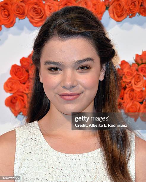 Actress Hailee Steinfeld attends the 3rd Annual Coach Evening to benefit Children's Defense Fund at Bad Robot on April 10, 2013 in Santa Monica,...