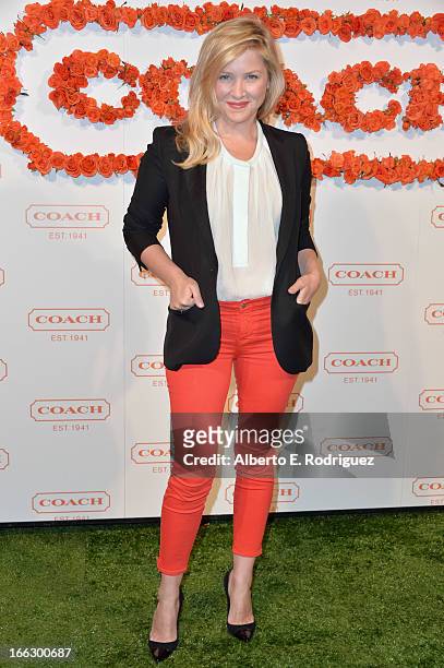 Actress Jessica Capshaw attends the 3rd Annual Coach Evening to benefit Children's Defense Fund at Bad Robot on April 10, 2013 in Santa Monica,...