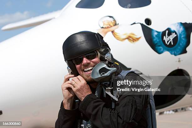 Sir Richard Branson completes test flight of Virgin Galactic vehicle WhiteKnightTwo at EAA on July 28, 2009 In Oshkosh, Wisconsin.