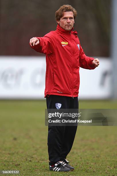 Assistant coach Dariusz Wosz attends the training session of VfL Bochum at Castroper Strasse training ground on April 11, 2013 in Bochum, Germany.