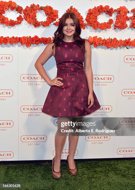 Actress Ariel Winter attends the 3rd Annual Coach Evening to benefit Children's Defense Fund at Bad Robot on April 10, 2013 in Santa Monica,...