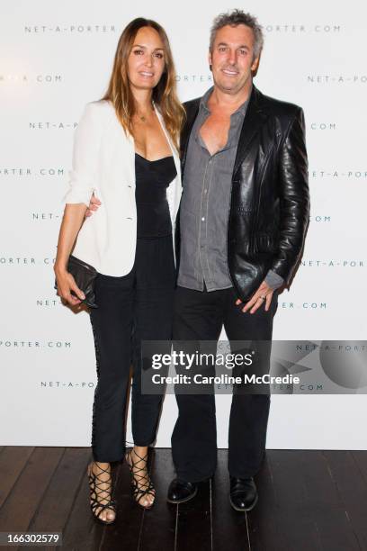 Gail Elliott and Joe Coffey at the Net-a-Porter.com Fashion week cocktail party at Ananas on April 11, 2013 in Sydney, Australia.