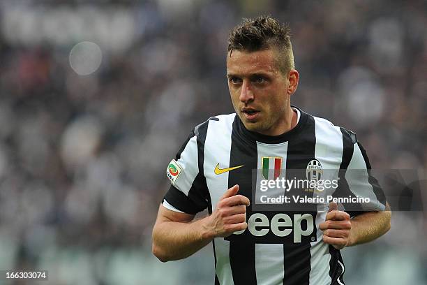 Emanuele Giaccherini of Juventus looks on during the Serie A match between Juventus and Pescara at Juventus Arena on April 6, 2013 in Turin, Italy.