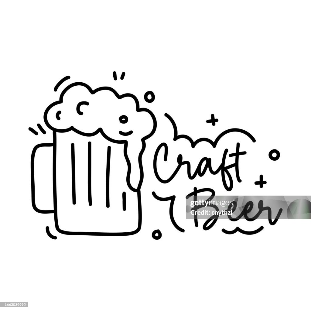 Craft Beer Lettering Craft Beer Vector Handwritten Lettering Pub Drink Alcohol Restaurant ...