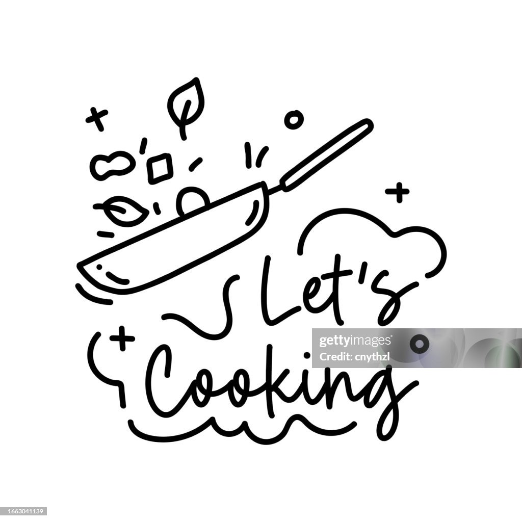 Creative Lettering Cook Lets Cooking Vector Handwritten Lettering Cooking Restaurant Homemade ...