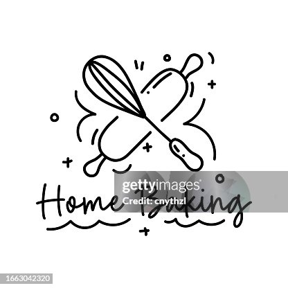 Home Baking Vector Handwritten Lettering. Baking, Homemade, Food, Kitchen Home Baking Vector Handwritten Lettering. Baking, Homemade, Food, Kitchen