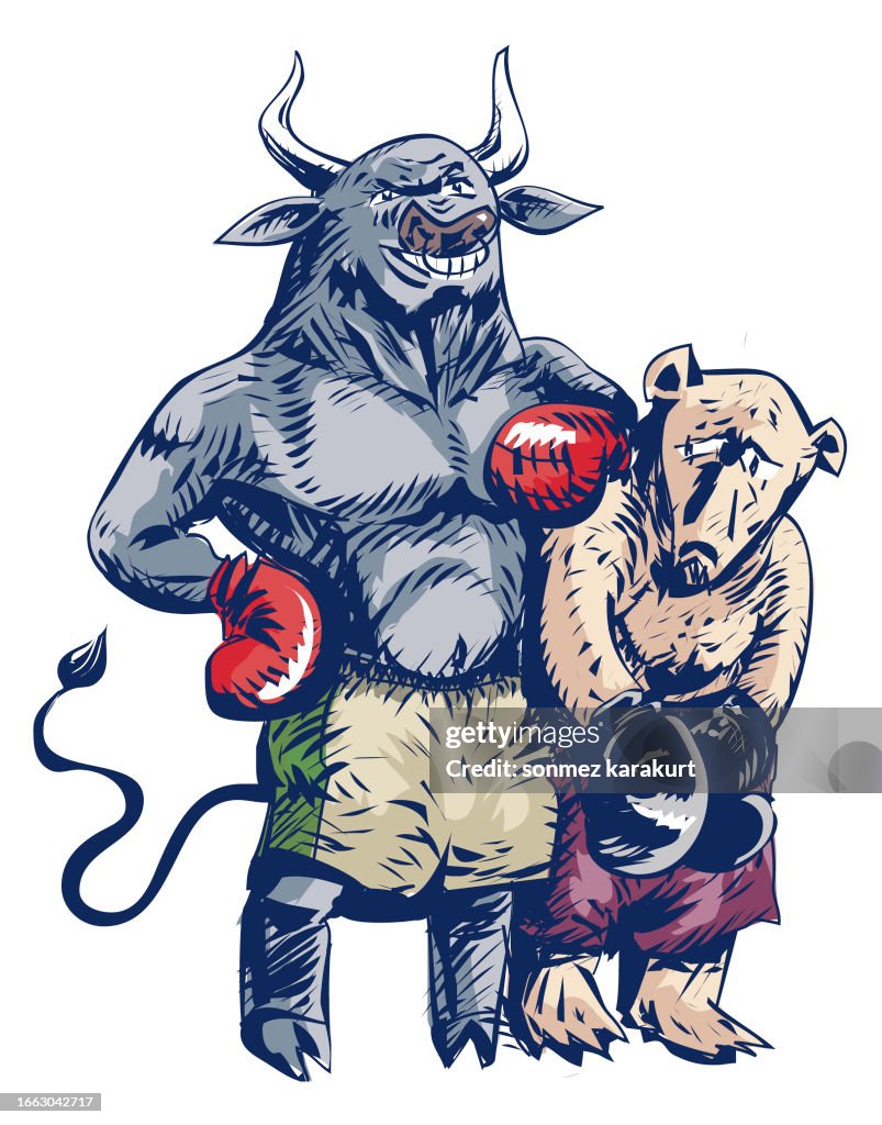 Bull Boxing Bull And Bear Boxing High-Res Vector Graphic - Getty Images