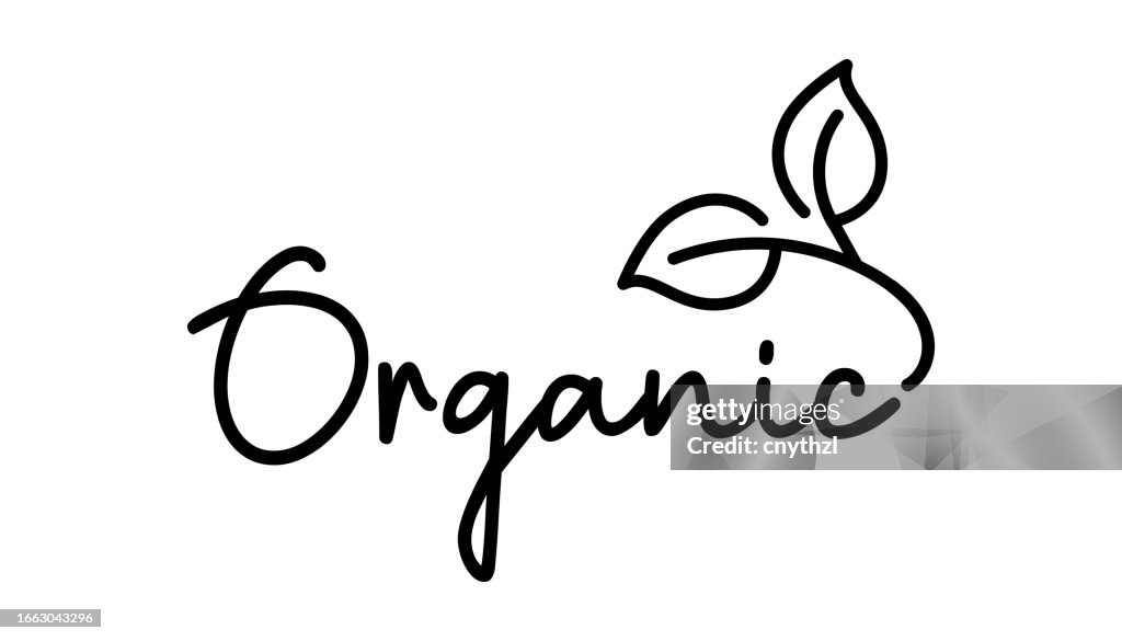 Organic Sign Lettering Organic Concept Vector Handwritten Lettering High-Res Vector Graphic ...