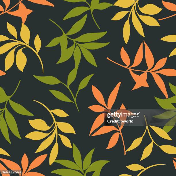 leaf seamless pattern. - leaves seamless pattern stock illustrations
