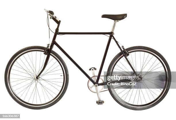 bicicleta sobre blanco - bicicleta fotografías e imágenes de stock