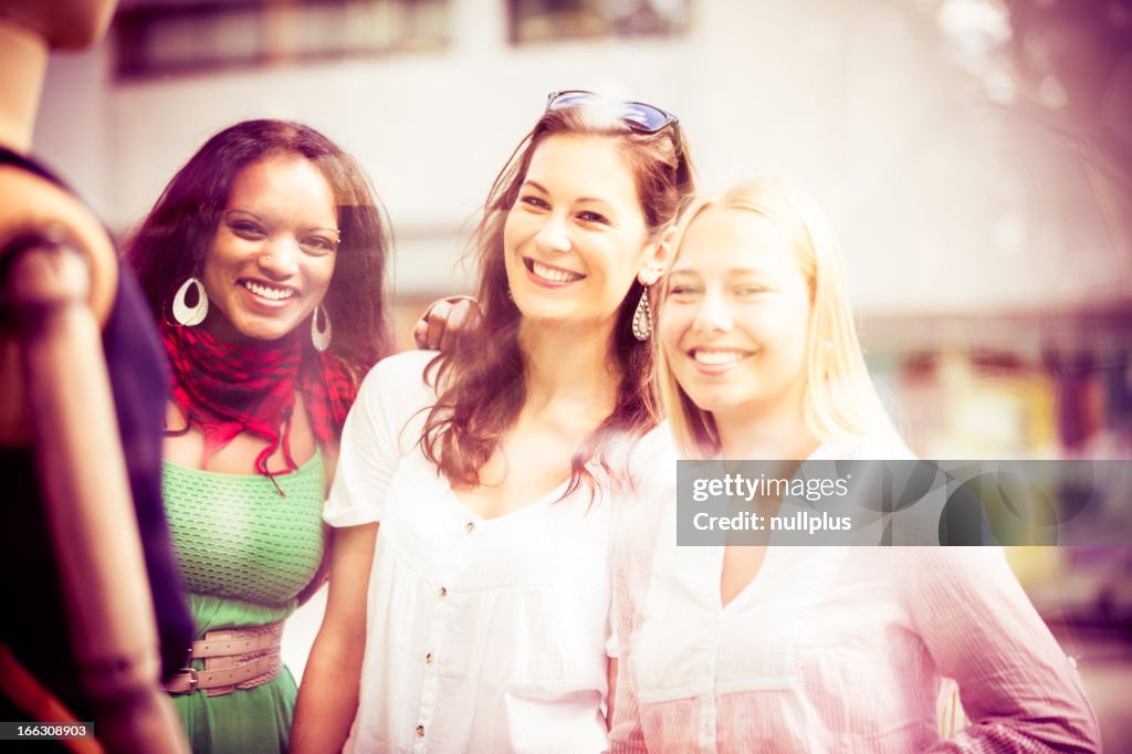 Young women shopping