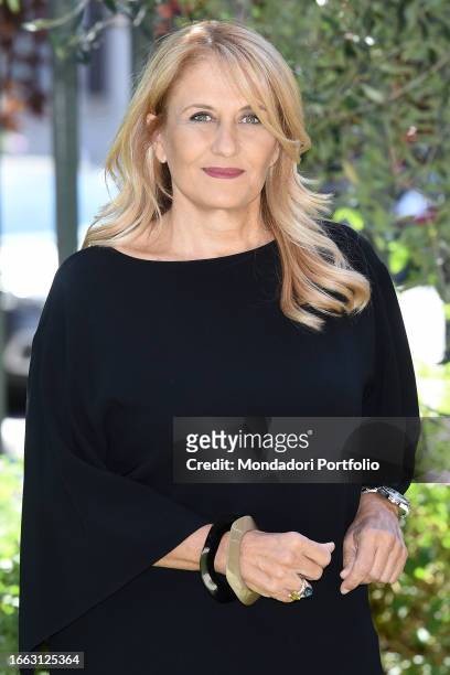 Italian presenter Monica Maggioni participate in the photocall of the Rai In mezzo'ora broadcast. Rome September 05th, 2023