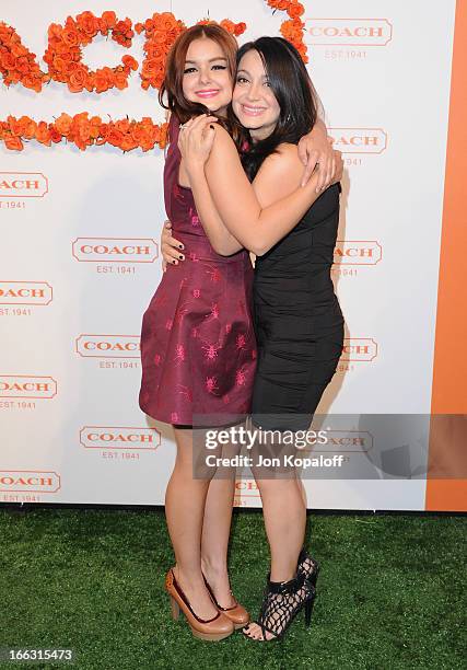 Actress Ariel Winter and sister Shanelle Workman arrive at the 3rd Annual Coach Evening To Benefit Children's Defense Fund at Bad Robot on April 10,...