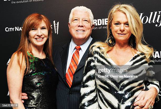 Designer Nicole Miller, Dennis Basso and Debbie Barcroft attend The Hollywood Reporters 35 Most Powerful People In Media at Four Seasons Grill Room...