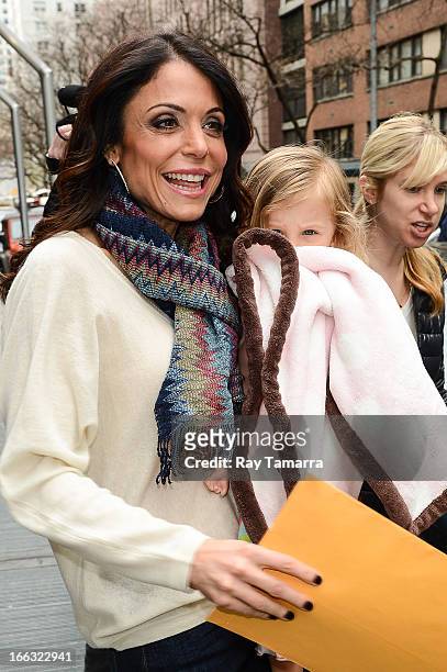 Personality Bethenny Frankel and Bryn Casey Hoppy leave the "Good Day New York" taping at the Fox 5 Studio on April 11, 2013 in New York City.