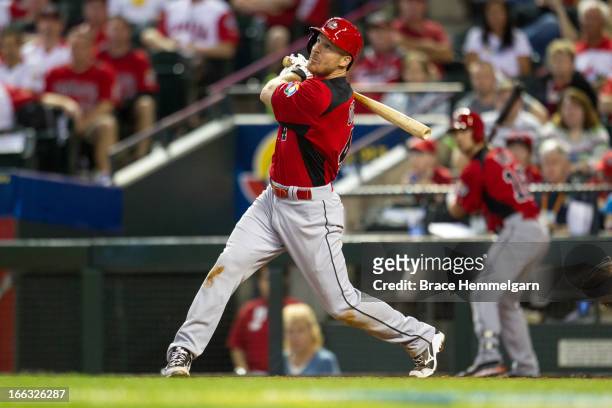 Pete Orr of Canada bats against Italy during the World Baseball Classic First Round Group D game on March 8, 2013 at Chase Field in Phoenix, Arizona.