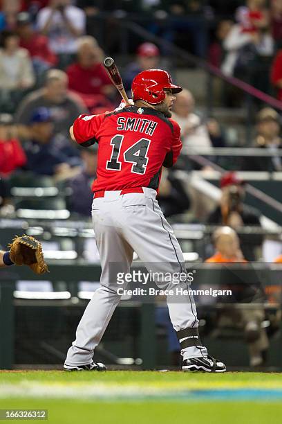 Tim Smith of Canada bats against Italy during the World Baseball Classic First Round Group D game on March 8, 2013 at Chase Field in Phoenix, Arizona.