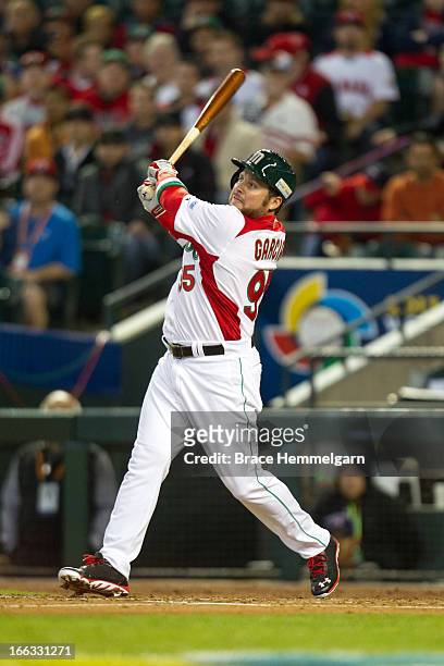 Karim Garcia of Mexico bats against Canada during the World Baseball Classic First Round Group D game on March 9, 2013 at Chase Field in Phoenix,...