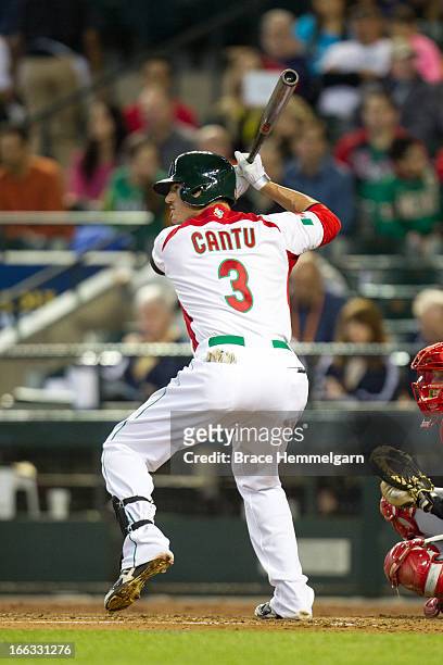 Jorge Cantu of Mexico bats against Canada during the World Baseball Classic First Round Group D game on March 9, 2013 at Chase Field in Phoenix,...
