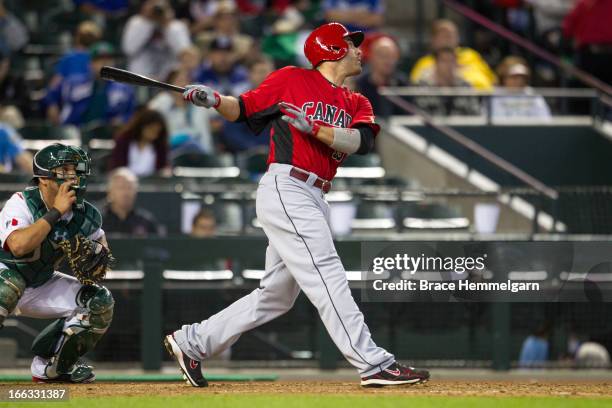Joey Votto of Canada bats against Mexico during the World Baseball Classic First Round Group D game on March 9, 2013 at Chase Field in Phoenix,...
