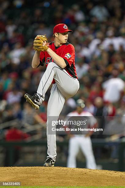 Trystan Magnuson of Canada pitches against Mexico during the World Baseball Classic First Round Group D game on March 9, 2013 at Chase Field in...