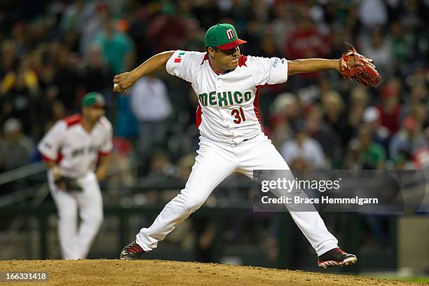 Jose Cobos of Mexico pitches against Canada during the World Baseball Classic First Round Group D game on March 9, 2013 at Chase Field in Phoenix,...