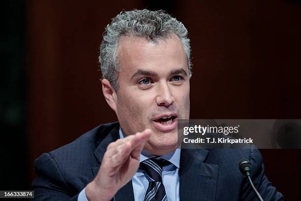 Jeffrey Zients, acting director and deputy director for management at the Office of Management and Budget, testifies before the Senate Budget...