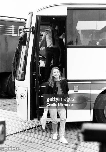 Sarah Ferguson, Duchess of York, arriving to record 'The Grand Knockout Tournament', also known as 'It's A Royal Knockout', for the BBC, a charity...
