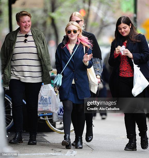 Dakota Fanning is seen in Soho on April 11, 2013 in New York City.