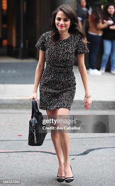 Stephanie Leonidas is seen in Soho on April 11, 2013 in New York City.