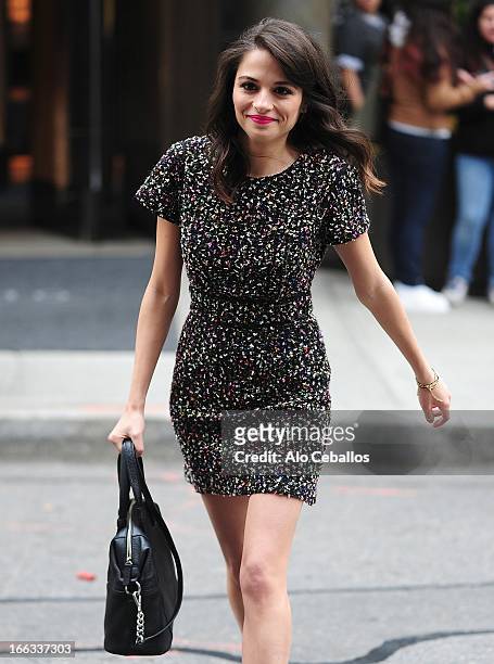 Stephanie Leonidas is seen in Soho on April 11, 2013 in New York City.