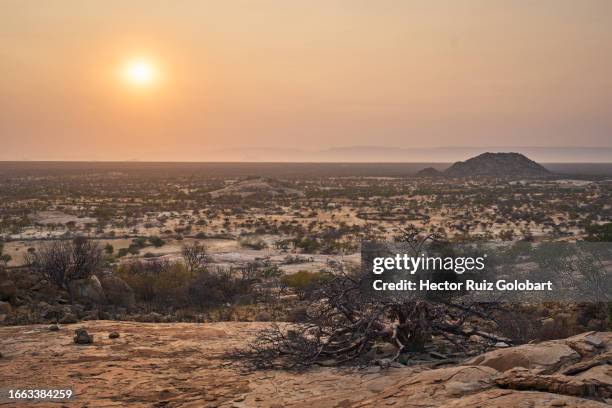 mucubal village views - angola stock pictures, royalty-free photos & images