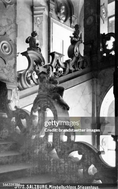 Mirabell Palace. Stairwell. About 1910. Photograph by Bruno Reiffenstein . Salzburg: Schloss Mirabell. Stiegenhaus. Um 1910. Photographie von Bruno...