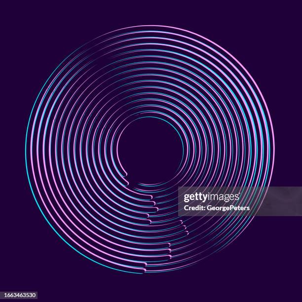 concentric spiral vector with glitch technique - sonar stock illustrations