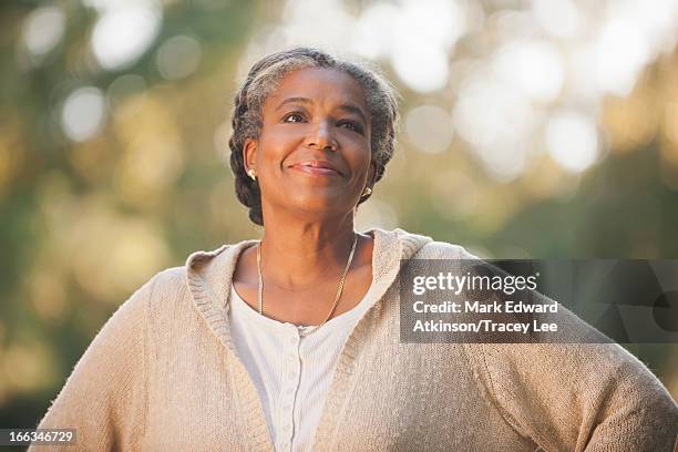 Smiling mixed race woman