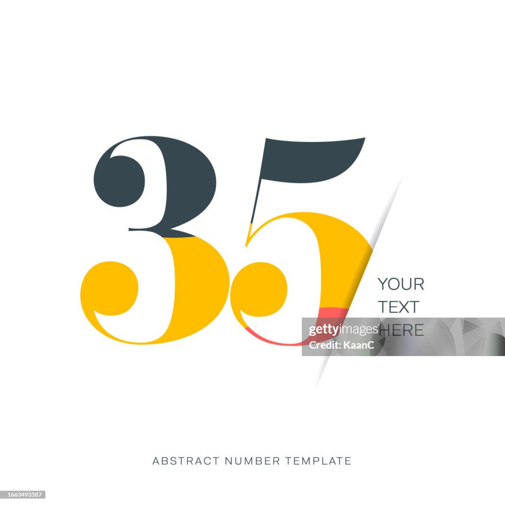 Abstract number template. Anniversary number template isolated, anniversary icon label, anniversary symbol vector stock illustration